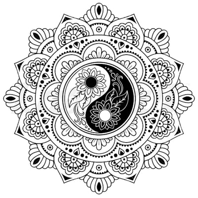 Yin Yang Mandala - Temporary Tattoo